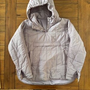 Women's Quilted Hooded Pullover Jacket - Lavender